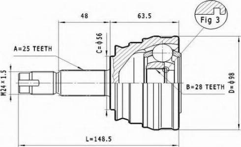 Statim C.164 - Jeu de joints, arbre de transmission cwaw.fr