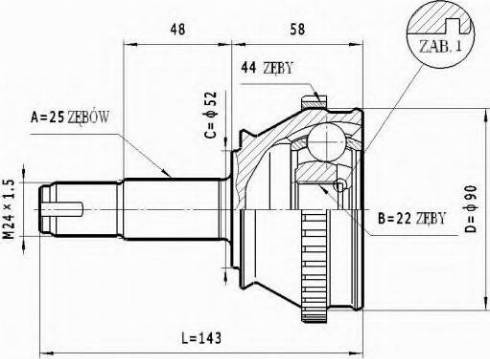 Statim C.166 - Jeu de joints, arbre de transmission cwaw.fr