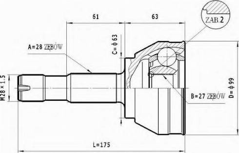 Statim C.163 - Jeu de joints, arbre de transmission cwaw.fr