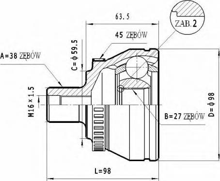 Statim C.296 - Jeu de joints, arbre de transmission cwaw.fr