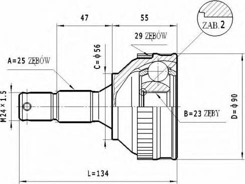 Statim C.264 - Jeu de joints, arbre de transmission cwaw.fr