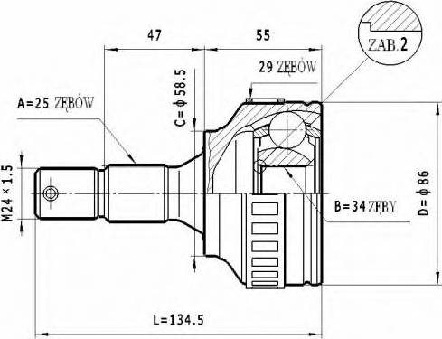 Statim C.266 - Jeu de joints, arbre de transmission cwaw.fr