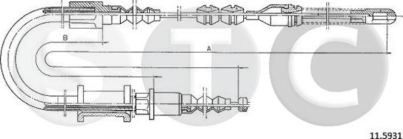 STC T482496 - Tirette à câble, frein de stationnement cwaw.fr