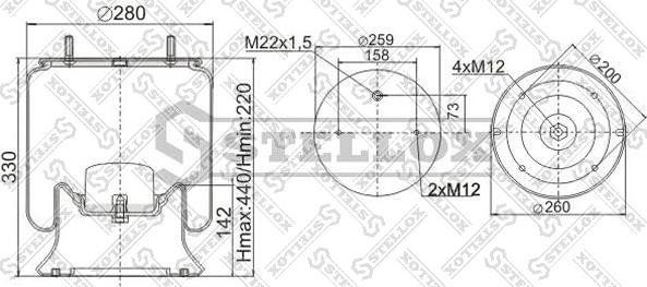 Stellox 90-40041-SX - Ressort pneumatique, suspension pneumatique cwaw.fr