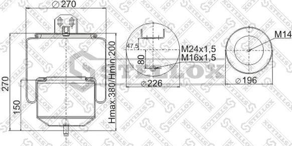 Stellox 90-78041-SX - Ressort pneumatique, suspension pneumatique cwaw.fr