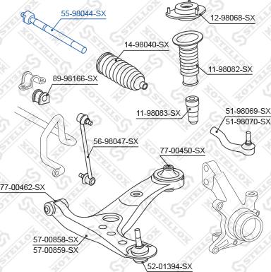 Stellox 55-98044-SX - Rotule de direction intérieure, barre de connexion cwaw.fr