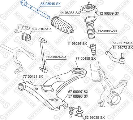 Stellox 55-98045-SX - Rotule de direction intérieure, barre de connexion cwaw.fr