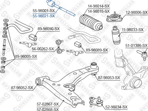 Stellox 55-98021-SX - Rotule de direction intérieure, barre de connexion cwaw.fr