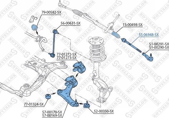 Stellox 55-06948-SX - Rotule de direction intérieure, barre de connexion cwaw.fr