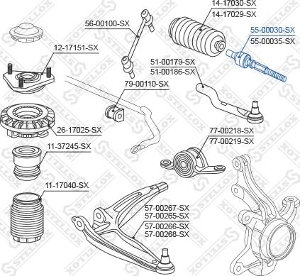 Stellox 55-00030-SX - Rotule de direction intérieure, barre de connexion cwaw.fr