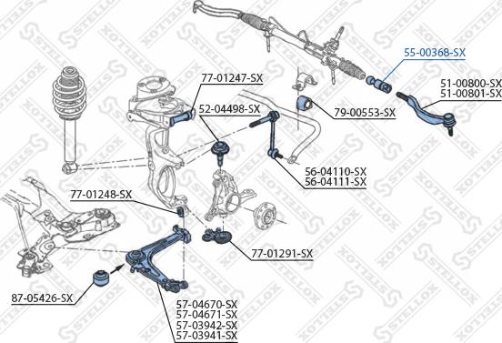 Stellox 55-00368-SX - Rotule de direction intérieure, barre de connexion cwaw.fr