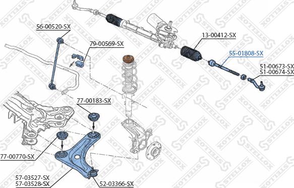 Stellox 55-01808-SX - Rotule de direction intérieure, barre de connexion cwaw.fr