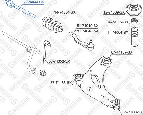 Stellox 55-74044-SX - Rotule de direction intérieure, barre de connexion cwaw.fr