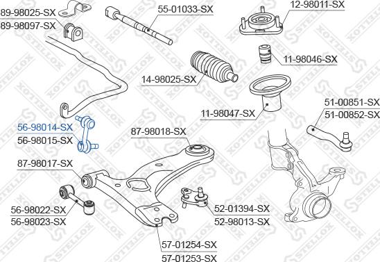 Stellox 56-98014-SX - Entretoise / tige, stabilisateur cwaw.fr