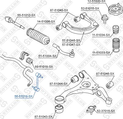 Stellox 56-51018-SX - Entretoise / tige, stabilisateur cwaw.fr