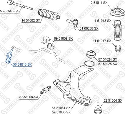 Stellox 56-51013-SX - Entretoise / tige, stabilisateur cwaw.fr