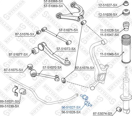 Stellox 56-51027-SX - Entretoise / tige, stabilisateur cwaw.fr