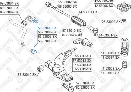 Stellox 56-53005-SX - Entretoise / tige, stabilisateur cwaw.fr