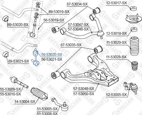 Stellox 56-53020-SX - Entretoise / tige, stabilisateur cwaw.fr