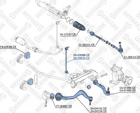 Stellox 56-00630-SX - Entretoise / tige, stabilisateur cwaw.fr