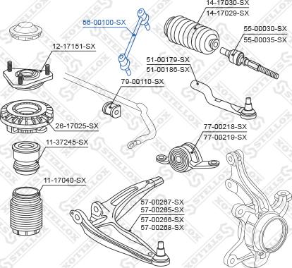 Stellox 56-00100-SX - Entretoise / tige, stabilisateur cwaw.fr