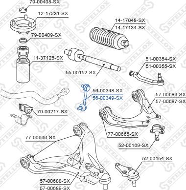 Stellox 56-00349-SX - Entretoise / tige, stabilisateur cwaw.fr