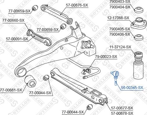 Stellox 56-00345-SX - Entretoise / tige, stabilisateur cwaw.fr