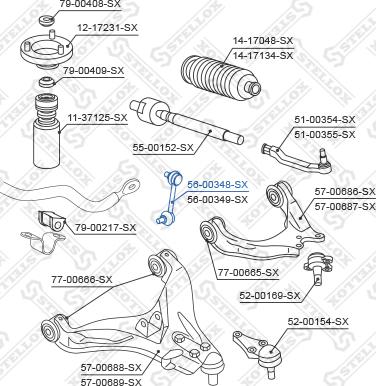 Stellox 56-00348-SX - Entretoise / tige, stabilisateur cwaw.fr