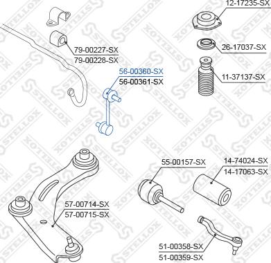 Stellox 56-00360-SX - Entretoise / tige, stabilisateur cwaw.fr