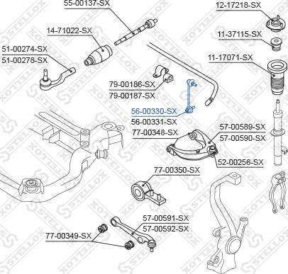 Stellox 56-00330-SX - Entretoise / tige, stabilisateur cwaw.fr