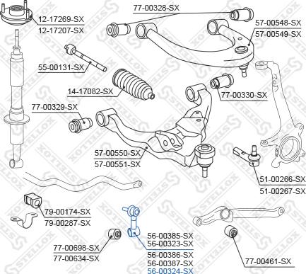 Stellox 56-00324-SX - Entretoise / tige, stabilisateur cwaw.fr