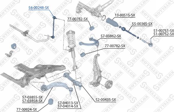 Stellox 56-00248-SX - Entretoise / tige, stabilisateur cwaw.fr