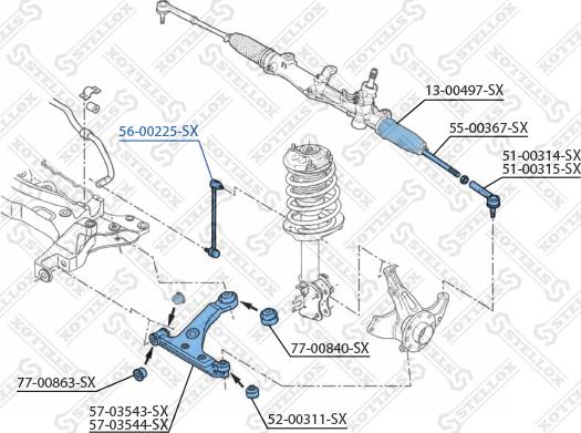 Stellox 56-00225-SX - Entretoise / tige, stabilisateur cwaw.fr