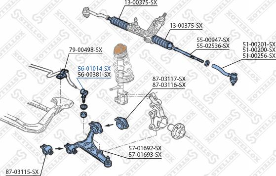 Stellox 56-01014-SX - Entretoise / tige, stabilisateur cwaw.fr