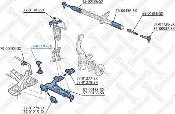 Stellox 56-01770-SX - Entretoise / tige, stabilisateur cwaw.fr