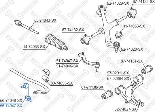 Stellox 56-74047-SX - Entretoise / tige, stabilisateur cwaw.fr