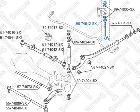 Stellox 56-74012-SX - Entretoise / tige, stabilisateur cwaw.fr