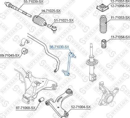 Stellox 56-71030-SX - Entretoise / tige, stabilisateur cwaw.fr