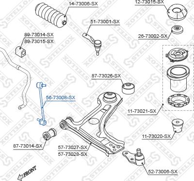 Stellox 56-73008-SX - Entretoise / tige, stabilisateur cwaw.fr