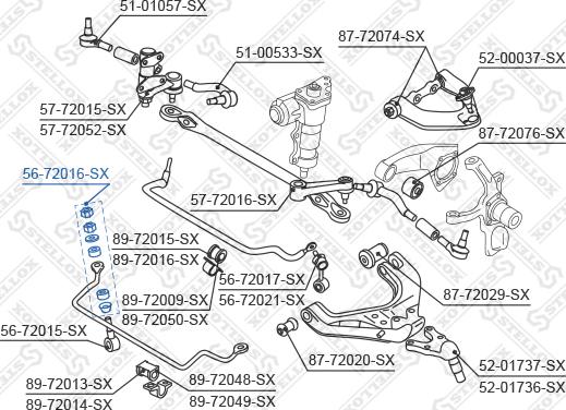 Stellox 56-72016-SX - Coussinet de palier, stabilisateur cwaw.fr