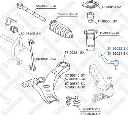 Stellox 51-98022-SX - Rotule de barre de connexion cwaw.fr