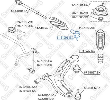 Stellox 51-51006-SX - Rotule de barre de connexion cwaw.fr