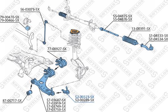 Stellox 52-00323-SX - Rotule de suspension cwaw.fr