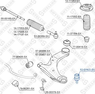 Stellox 52-01422-SX - Rotule de suspension cwaw.fr