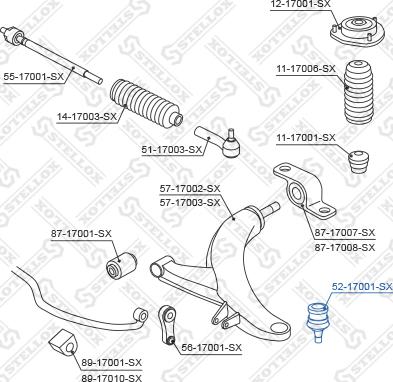 Stellox 52-17001-SX - Rotule de suspension cwaw.fr