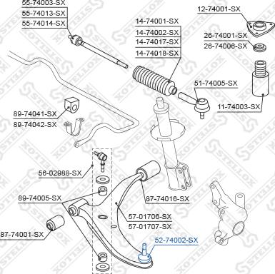 Stellox 52-74002-SX - Rotule de suspension cwaw.fr