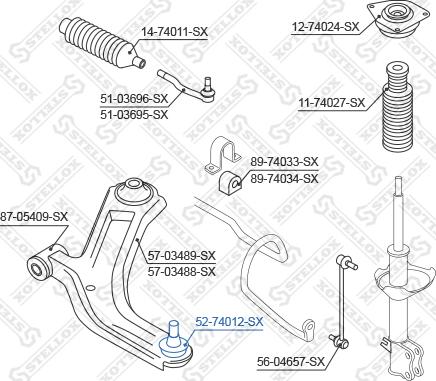 Stellox 52-74012-SX - Rotule de suspension cwaw.fr