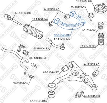 Stellox 57-51046-SX - Bras de liaison, suspension de roue cwaw.fr