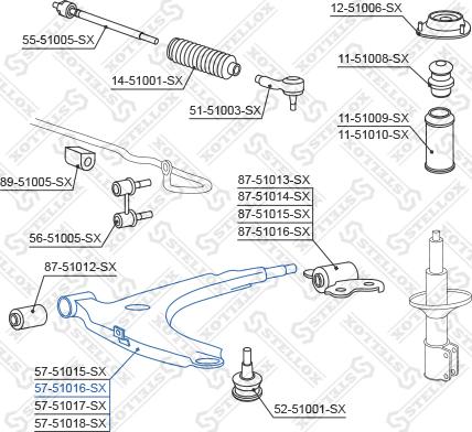 Stellox 57-51016-SX - Bras de liaison, suspension de roue cwaw.fr