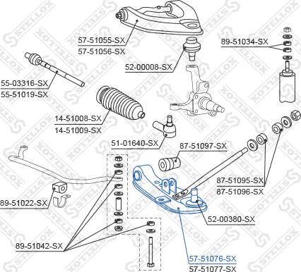 Stellox 57-51076-SX - Bras de liaison, suspension de roue cwaw.fr